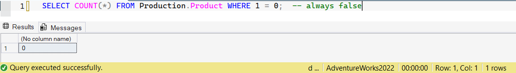 SSMS screenshot: query 26 and its result