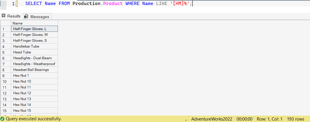 SSMS screenshot: query 31 and its result