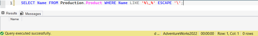 SSMS screenshot: query 34 and its result