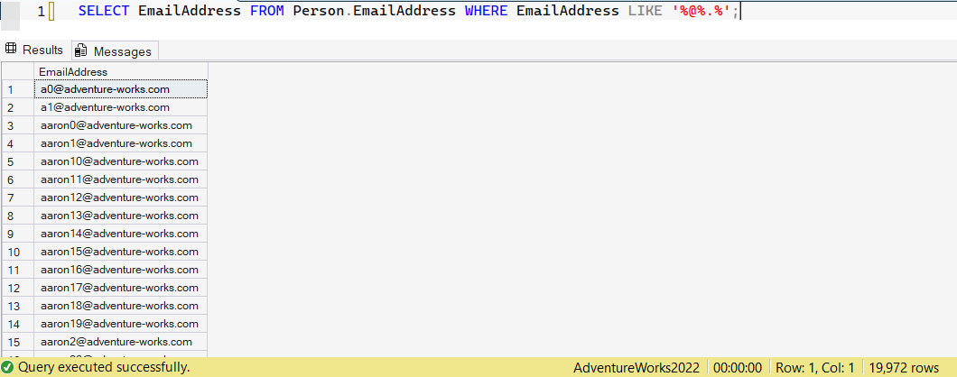 SSMS screenshot: query 37 and its result