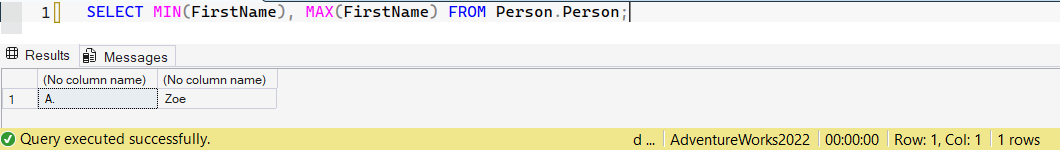 SSMS screenshot: query 11 and its result