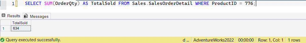 SSMS screenshot: query 28 and its result