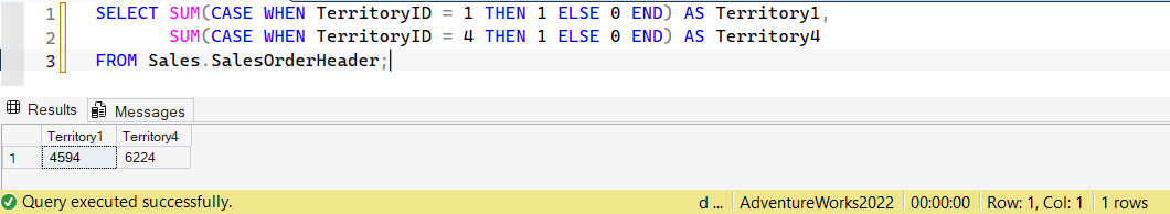 SSMS screenshot: query 31 and its result
